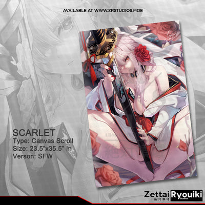 Scarlet Black Shadow Canvas Scroll