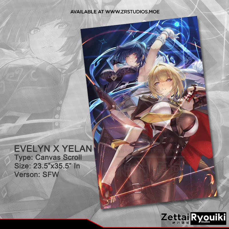 Evelyn x Yelan Canvas Scroll