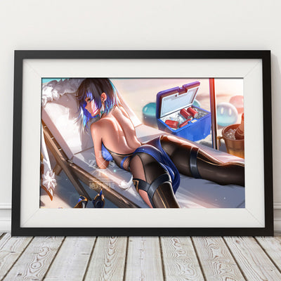 Yelan Swimsuit Canvas Scroll