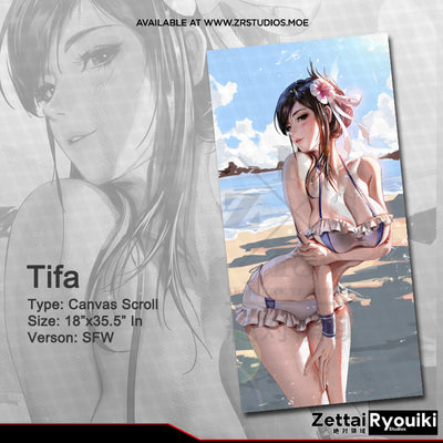 Tifa Rebirth Bikini Canvas Scroll