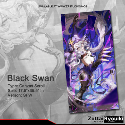 Black Swan Canvas Scroll