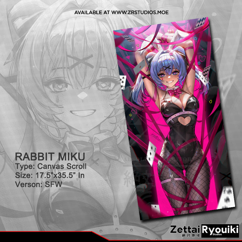 Rabbit Hole Miku Canvas Scroll