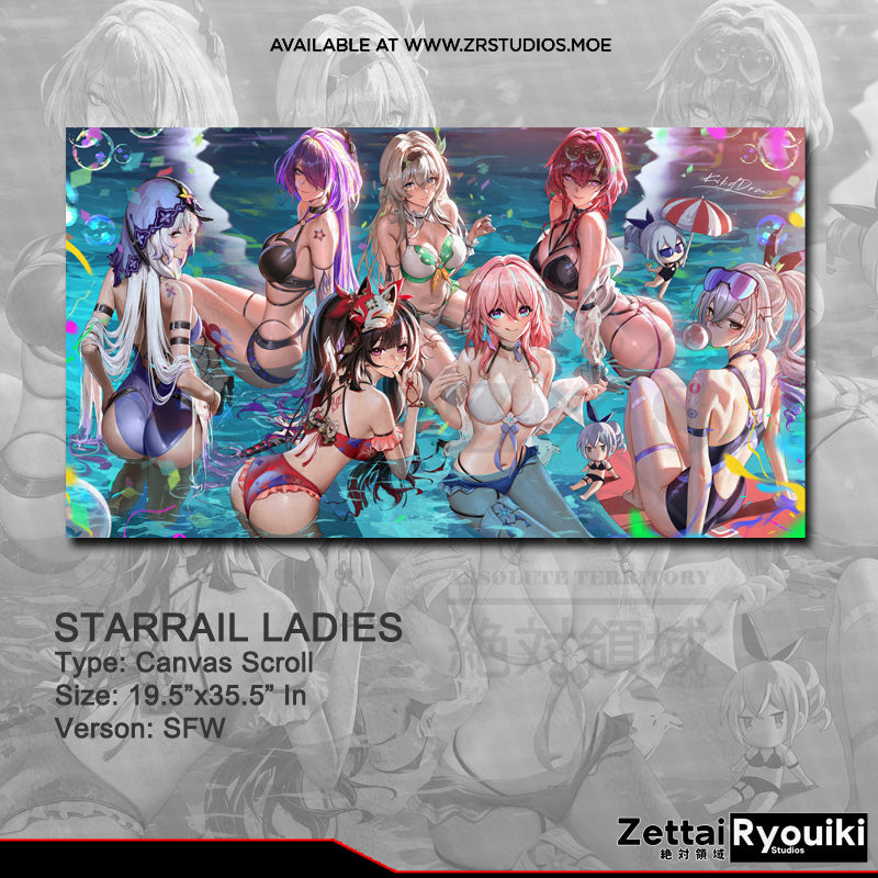 StarRail Girls Swimsuit Edition! Canvas Scroll