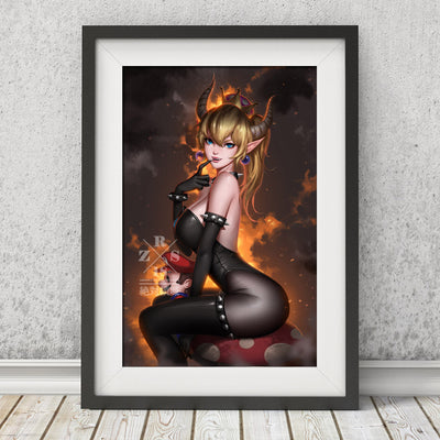 Bowsette Canvas Scroll