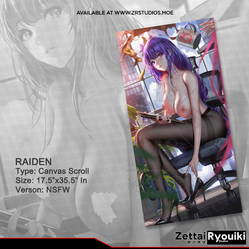 Raiden Office Lady Canvas Scroll