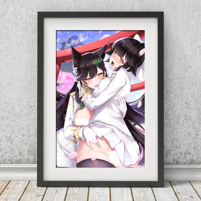 Atago X Takao Canvas Scroll