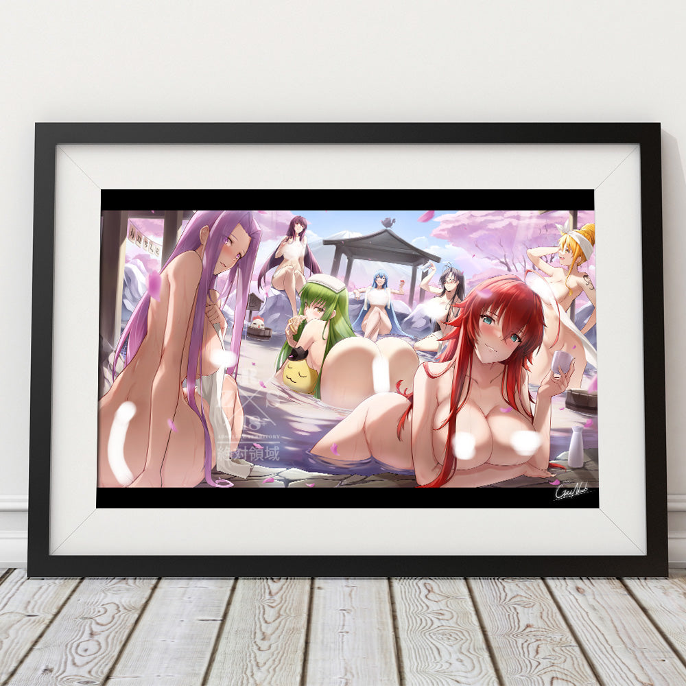 Onsen Girls Canvas Scroll