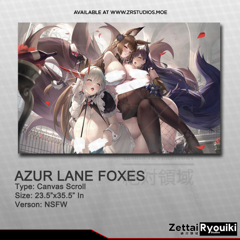 Azur Lane Foxes Canvas Scroll