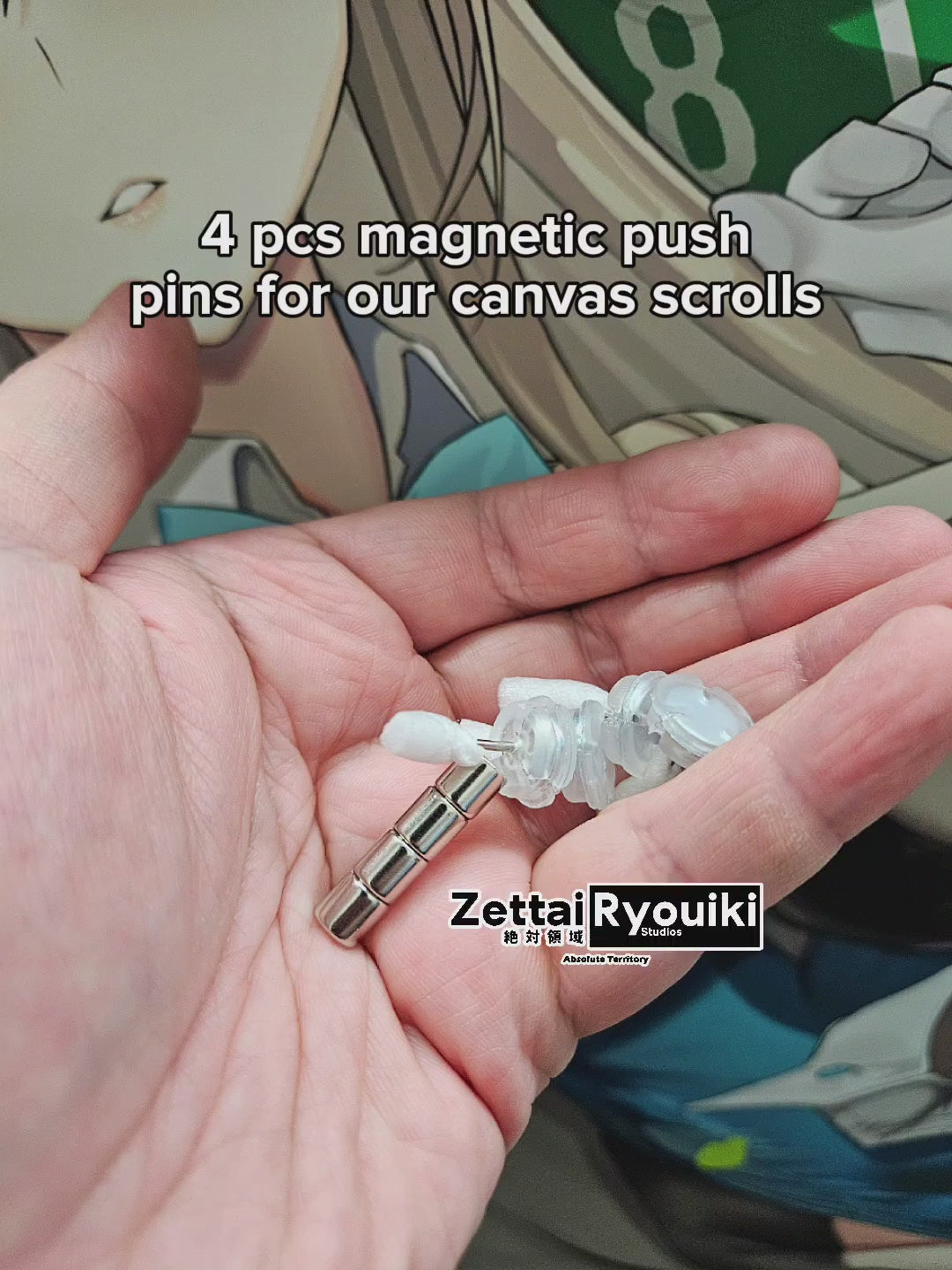 Magnetic Push Pins Canvas Hanger